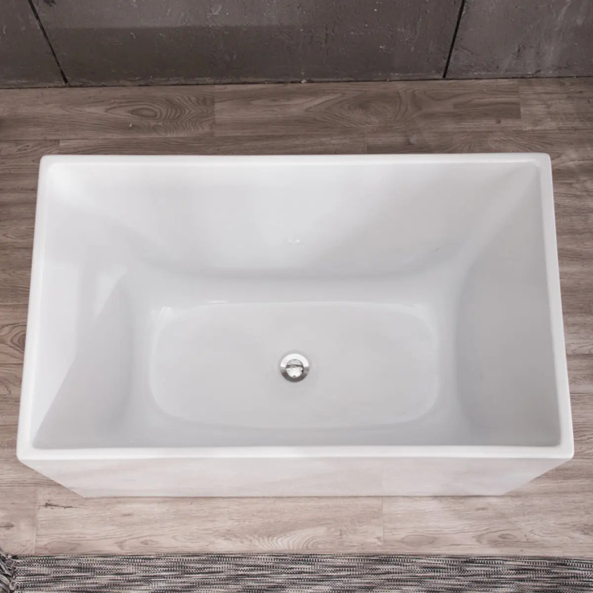 Rectangular PMMA White Small Freestanding Bathtub Image - 3