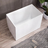 Rectangular PMMA White Small Freestanding Bathtub Image - 5