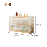 Rectangular Ribbed Glass Wood Small Display Cabinet #size