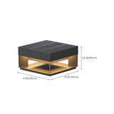 Rectangular Simple Outdoor Aluminum Black Post Light #size