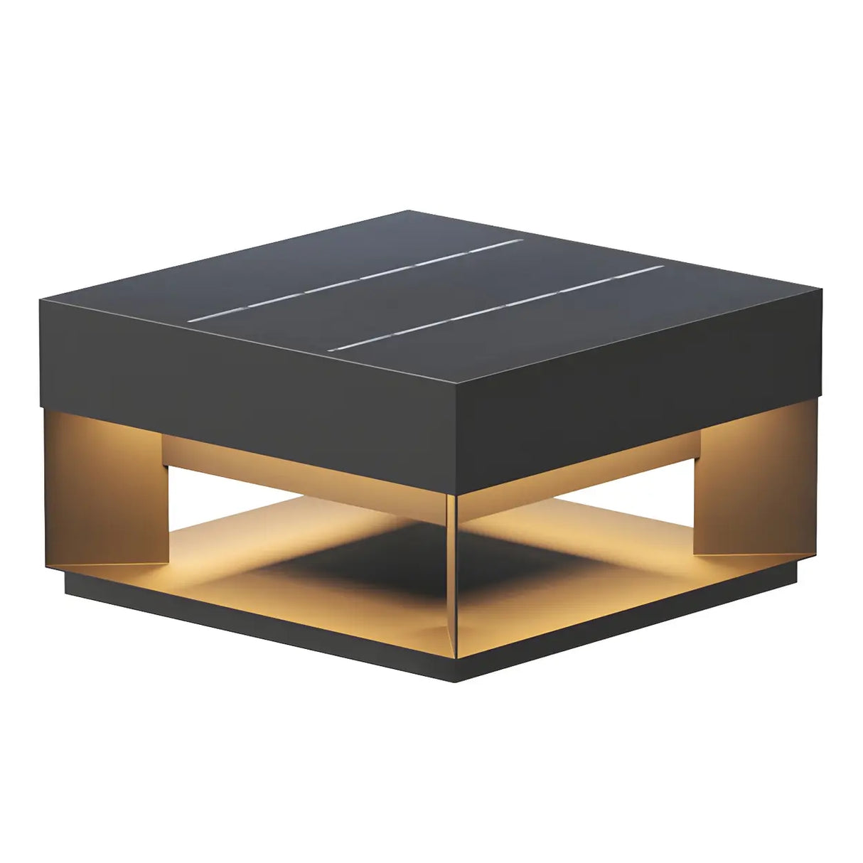 Rectangular Simple Outdoor Aluminum Black Post Light Image - 6