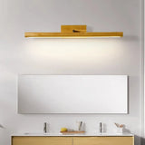 Rectangular Simple Wooden Wall Mounted Vanity Light Image - 4