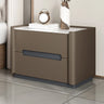 Rectangular Sintered Stone Beige 2-Drawer Nightstand Image - 16