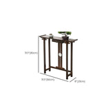 Rectangular Solid Wood Brown Console Table with Drawer Image - 22