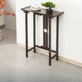 Rectangular Solid Wood Brown Console Table with Drawer Image - 5