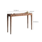 Rectangular Solid Wood Brown Storage Console Table #size