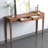 Rectangular Solid Wood Brown Storage Console Table Image - 2