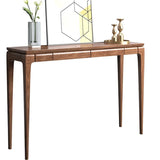 Rectangular Solid Wood Brown Storage Console Table Image - 6