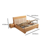 Rectangular Solid Wood Natural Queen Size Platform Bed Image - 20