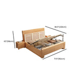 Rectangular Solid Wood Natural Queen Size Platform Bed Image - 22