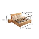 Rectangular Solid Wood Natural Queen Size Platform Bed Image - 23