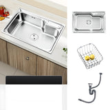 Rectangular Stainless Steel Kitchen Sink with Colander Image - 11