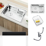 Rectangular Stainless Steel Kitchen Sink with Colander Image - 7