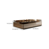 Rectangular Stone Drawers Storage Block Coffee Table Image - 13