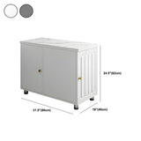 Rectangular Stone White Storage Side Cabinet Table Image - 14