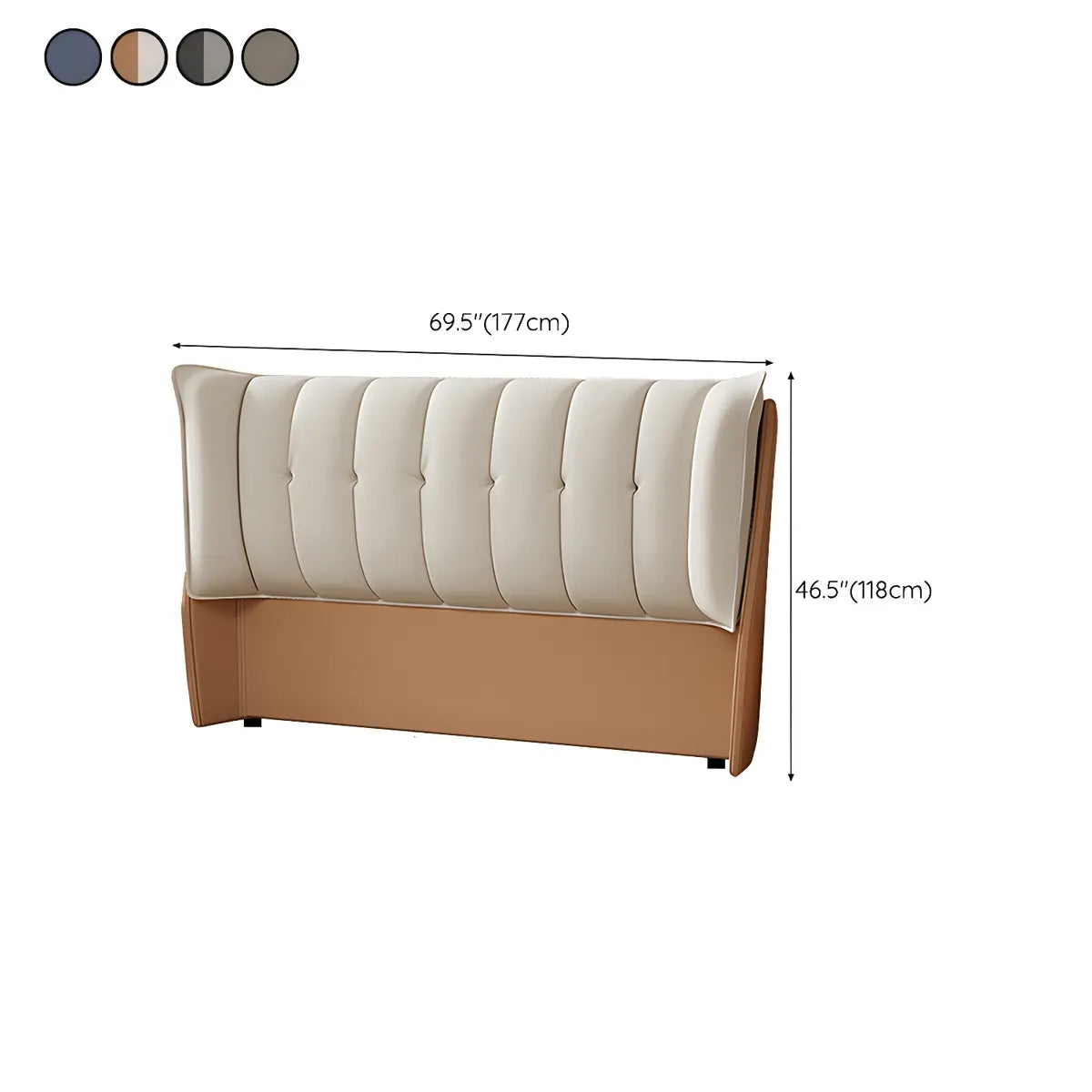 Rectangular Tufted Upholstered Wingback Headboard 