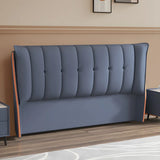 Rectangular Tufted Upholstered Wingback Headboard Image - 2