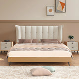 Rectangular Tufted Upholstered Wingback Headboard Image - 4