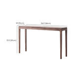 Rectangular Walnut Brown Wood Console Table with Drawers Image - 17