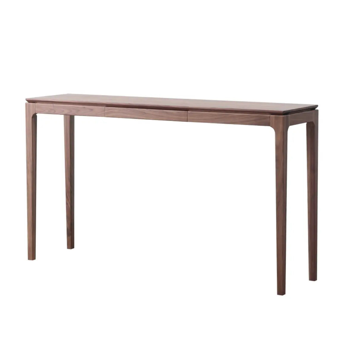 Rectangular Walnut Brown Wood Console Table with Drawers Image - 5