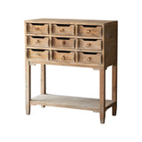 Rectangular Weathered Pine Natural Storage Console Table Image - 3