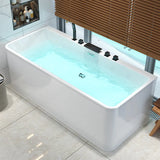 Rectangular White Acrylic Soaking Whirlpool Bathtub Image - 1