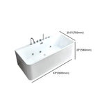 Rectangular White Acrylic Soaking Whirlpool Bathtub Image - 20