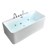 Rectangular White Acrylic Soaking Whirlpool Bathtub Image - 3