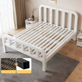 Rectangular White Metal Full Tool-Free Open-Frame Bed Image - 5