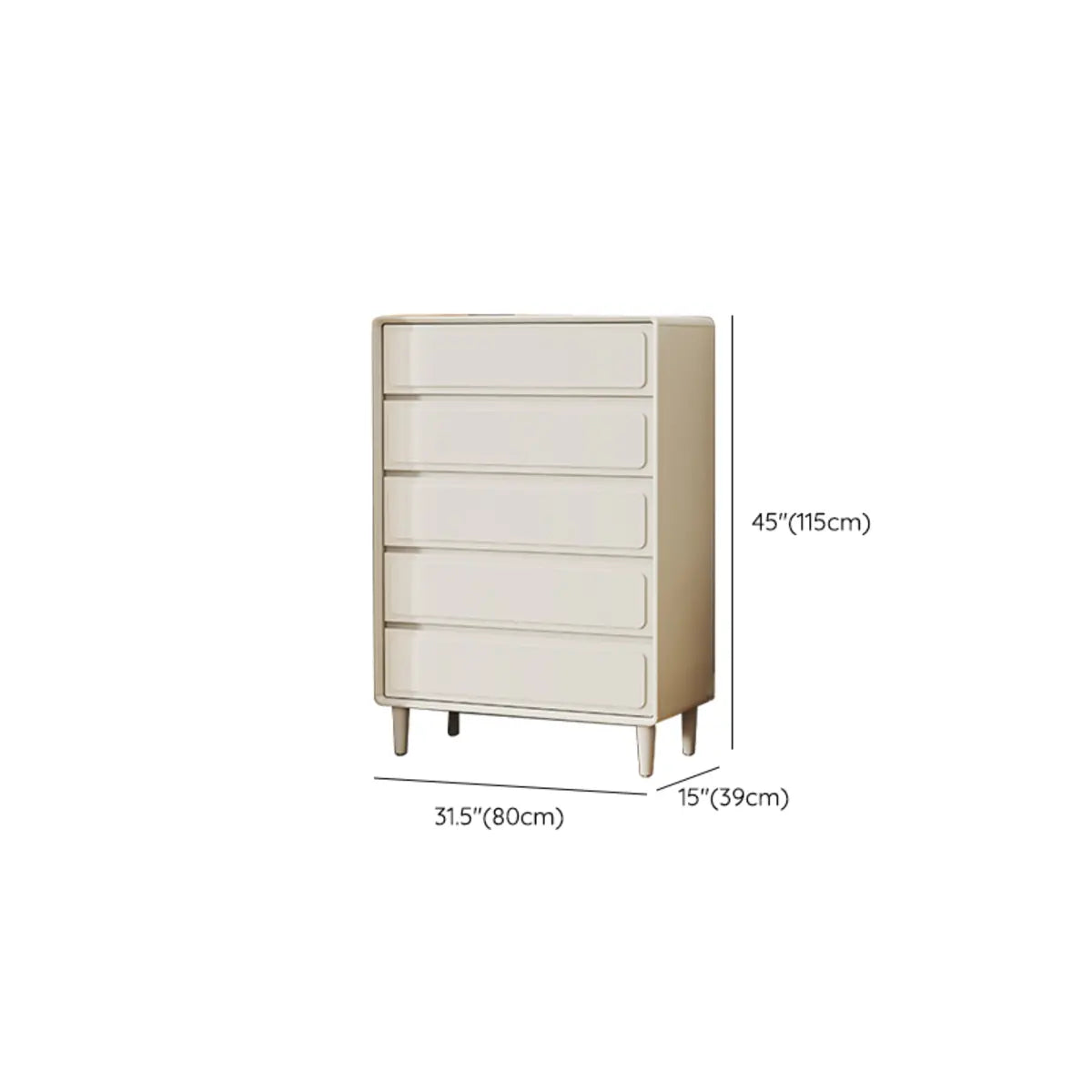 Rectangular White Wood Modern Dresser with Drawers Image - 15