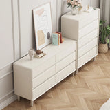 Rectangular White Wood Modern Dresser with Drawers Image - 8