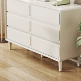 Rectangular White Wood Modern Dresser with Drawers Image - 9