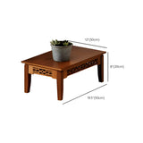 Rectangular Wood Brown Display End Table with Shelf Image - 28