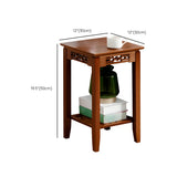 Rectangular Wood Brown Display End Table with Shelf Image - 29