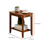 Rectangular Wood Brown Display End Table with Shelf Image - 32