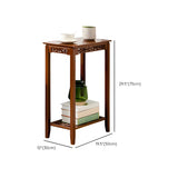 Rectangular Wood Brown Display End Table with Shelf Image - 33