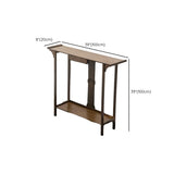 Rectangular Wood Brown Drawers Console Table with Shelf #size