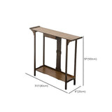 Rectangular Wood Brown Drawers Console Table with Shelf Image - 19