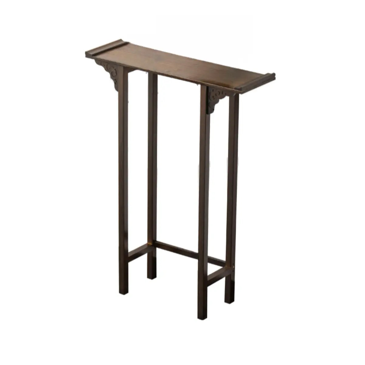 Rectangular Wood Brown Drawers Console Table with Shelf Image - 5