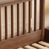 Rectangular Wood Brown King Slat Bed with Headboard Image - 8