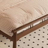 Rectangular Wood Brown King Slat Bed with Headboard Image - 9