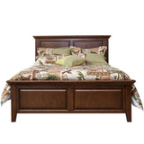 Rectangular Wood Brown Queen Panel Bed Frame with Headboard Image - 5