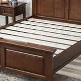 Rectangular Wood Brown Queen Panel Bed Frame with Headboard Image - 7