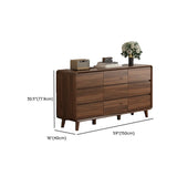 Rectangular Wood Brown Storage Dresser with Drawers Image - 20