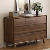 Rectangular Wood Brown Storage Dresser with Drawers Image - 5