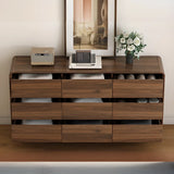 Rectangular Wood Brown Storage Dresser with Drawers Image - 6