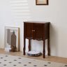 Rectangular Wood Dark Walnut Storage Console Table Image - 11