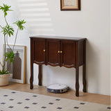 Rectangular Wood Dark Walnut Storage Console Table Image - 9