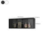 Rectangular Wood Kitchen Wall-Mount China Cabinet Grey #size