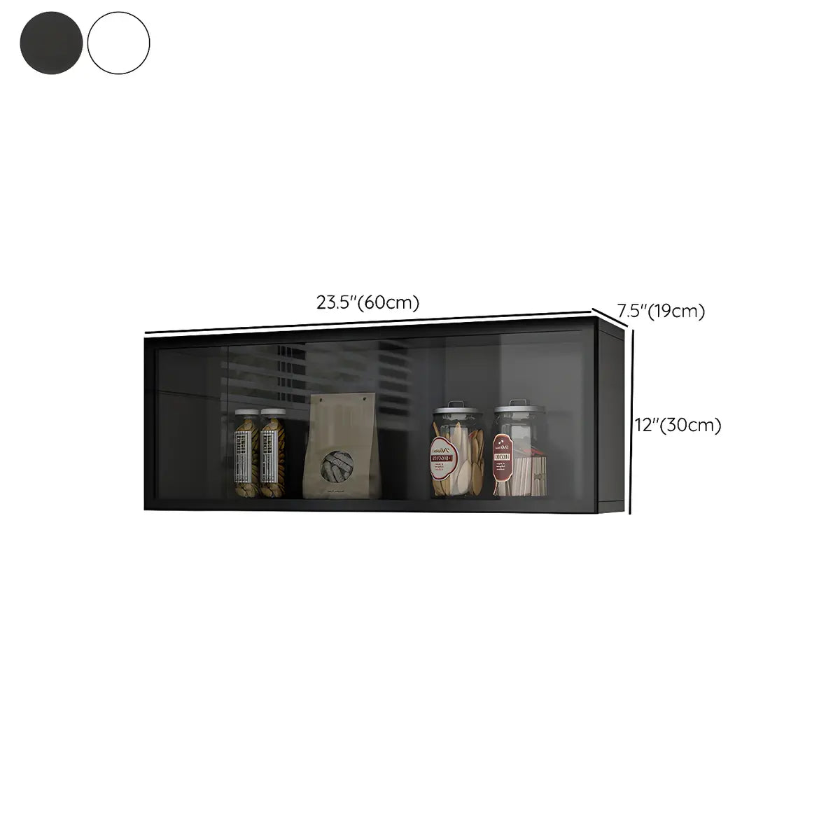 Rectangular Wood Kitchen Wall-Mount China Cabinet Grey Image - 21